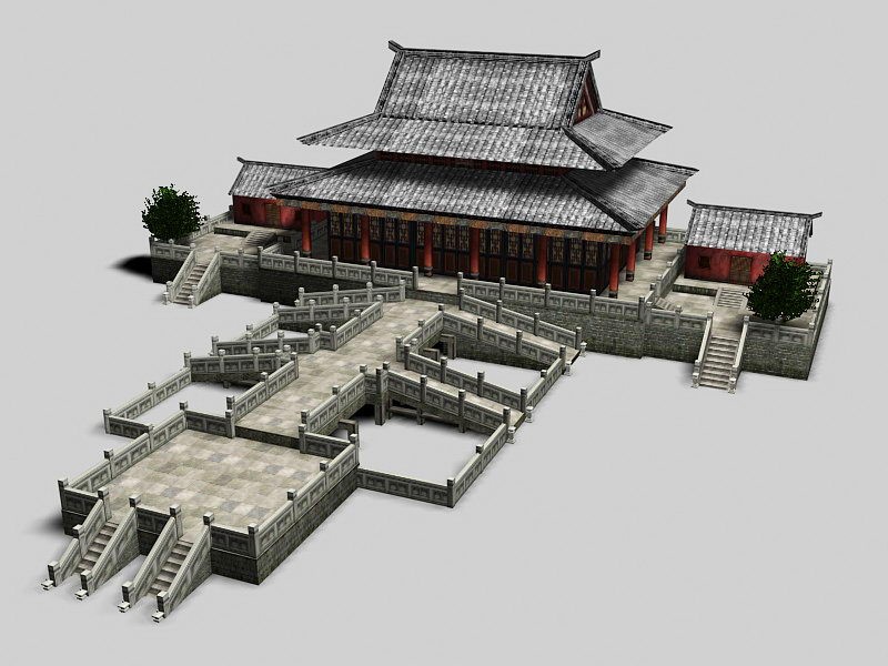Ancient China Palace Architecture 3d model download — 3D model download