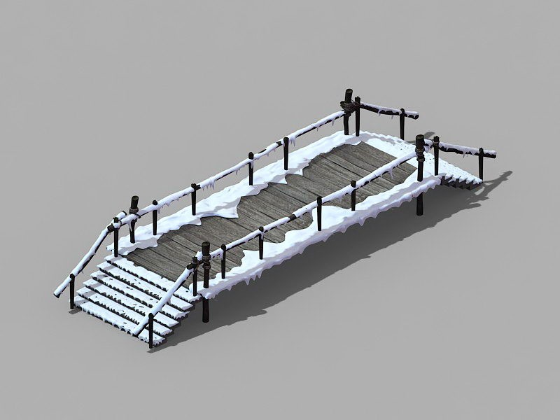Snow Covered Bridge 3d model download — 3D model download