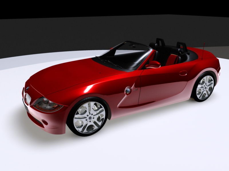 Red BMW Convertible 3d model download — 3D model download