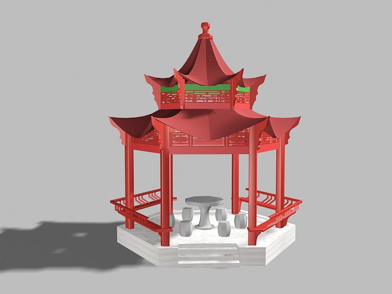 Chinese Pavilion Structural Design 3d model download — 3D model download