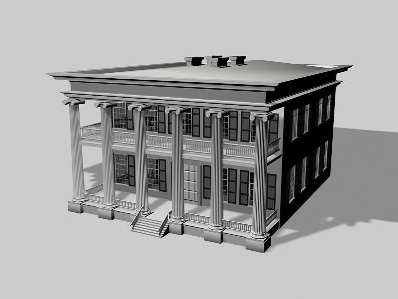 Colonial Mansion 3d model download — 3D model download