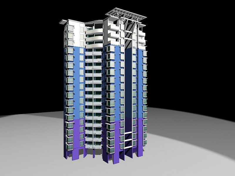 High Rise Apartment Blocks 3d model download — 3D model download