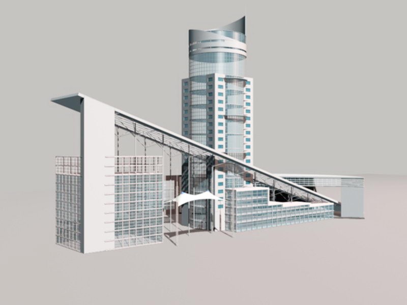 Modern Art Deco Buildings 3d model download — 3D model download