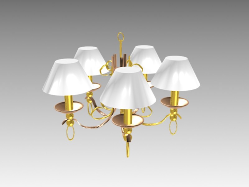 5-Arms Victorian Ceiling Lights 3d model download — 3D model download