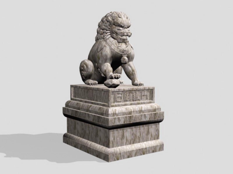 Stone Lion Statue 3d model download — 3D model download