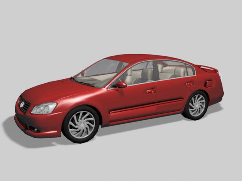 Nissan Altima Sedan Car Red 3d model download — 3D model download