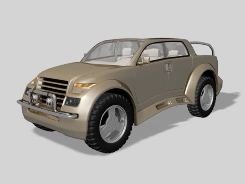 Concept Small Pickup Truck 3d model download — 3D model download