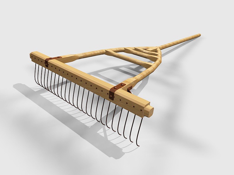 Wooden Rake 3d model download — 3D model download