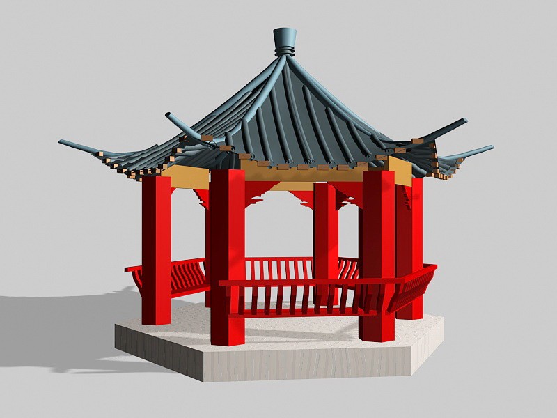 Traditional Chinese Garden Pavilion 3d model download — 3D model download