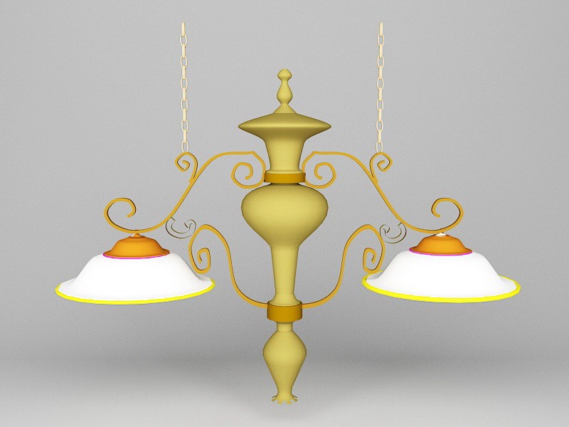 Double Pendant Kitchen Light 3d model download — 3D model download