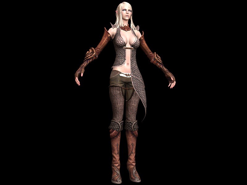 Female High Elf Noble 3d model download — 3D model download