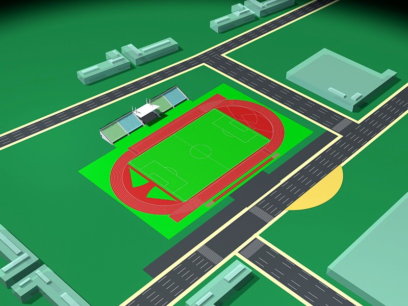 Soccer Stadium Plan 3d model download — 3D model download