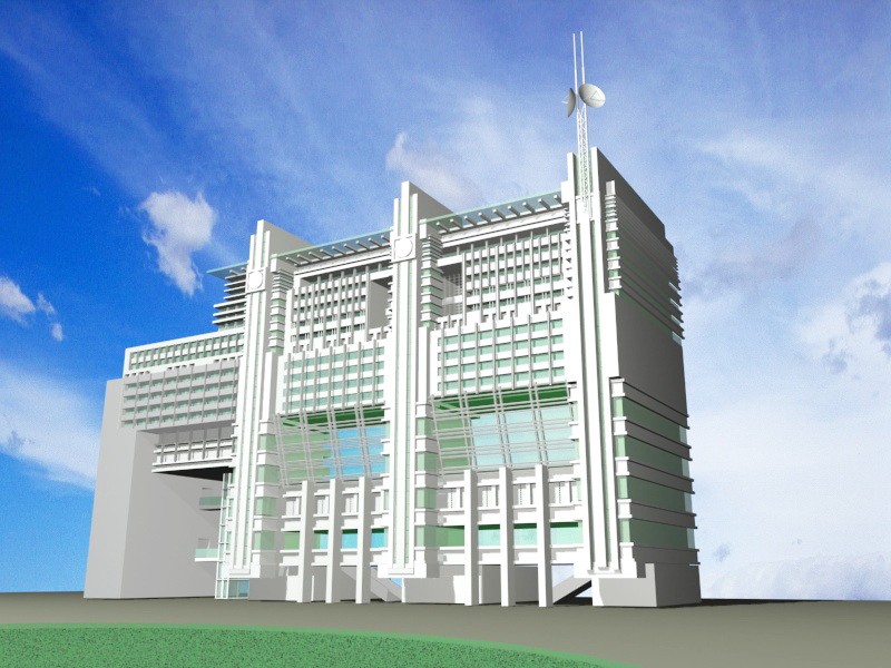 Office Building Block 3d model download — 3D model download