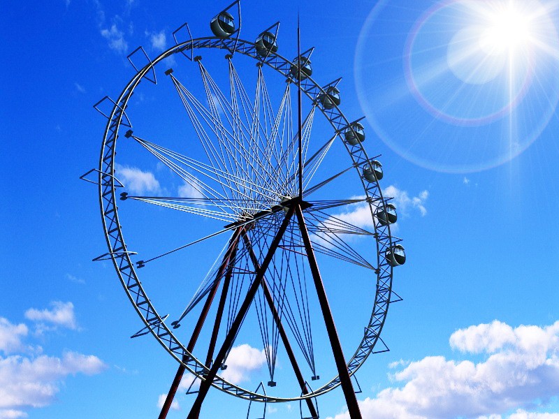 Amusement Park Ferris Wheel 3d model download — 3D model download