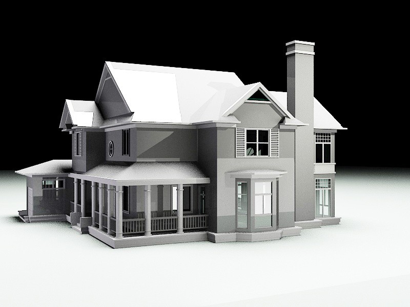 Traditional Family House 3d model download — 3D model download