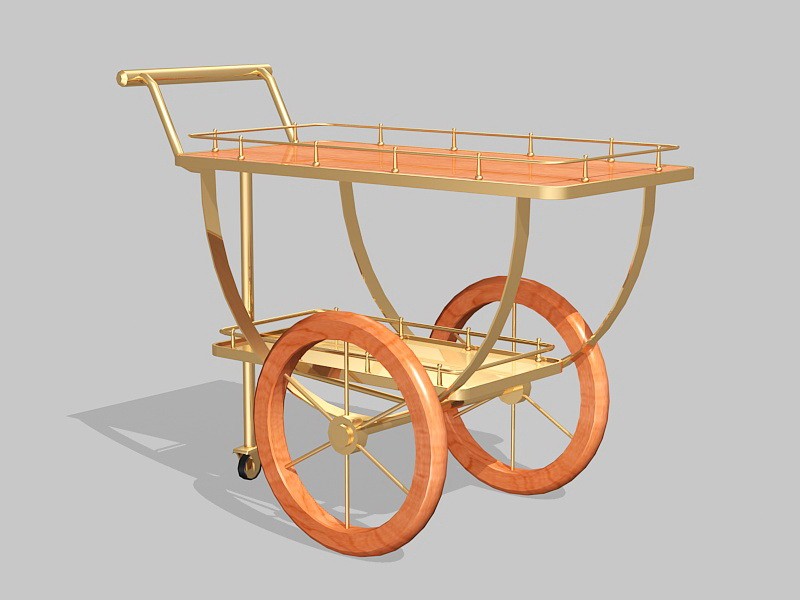 Vintage Kitchen Bar Cart 3d model download — 3D model download