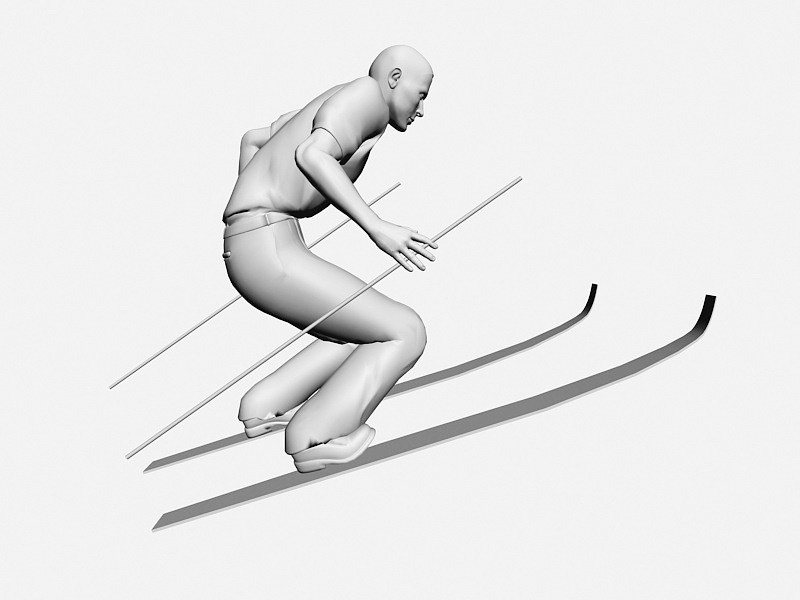 Skiing Man 3d model download — 3D model download