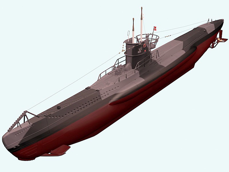 German U-7 Submarine 3d model download — 3D model download