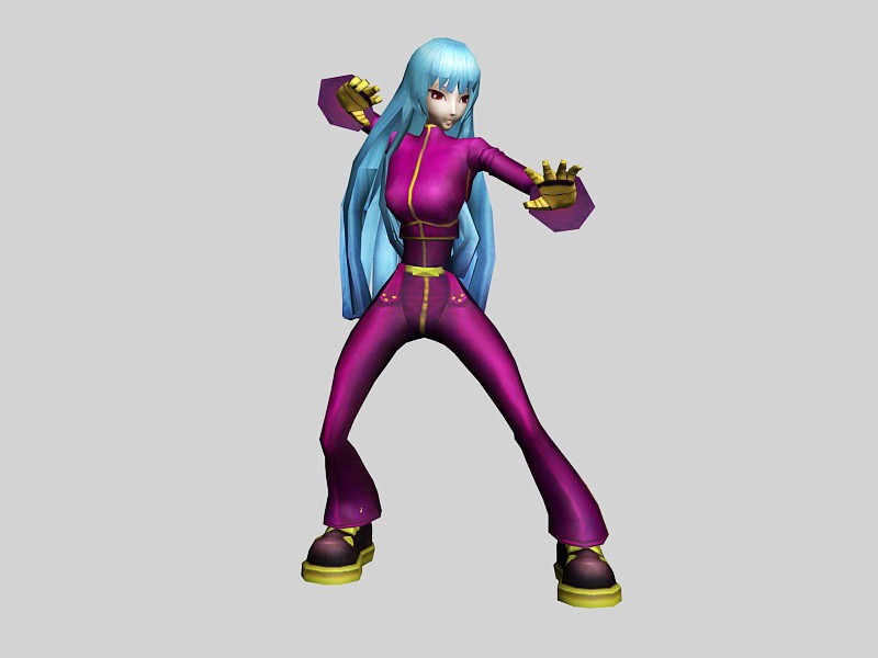 Cute Anime Girl Fighter 3d model download — 3D model download