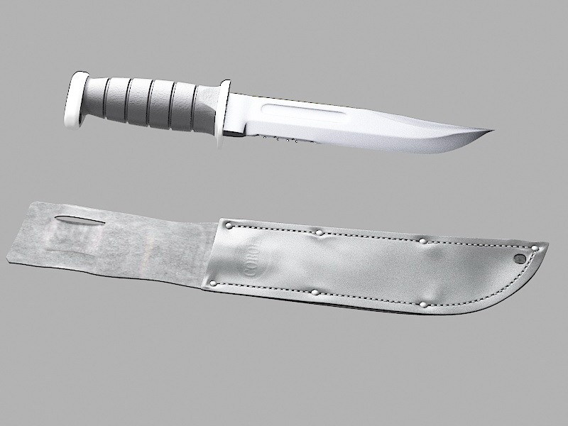 Ka Bar Combat Knife 3d model download — 3D model download