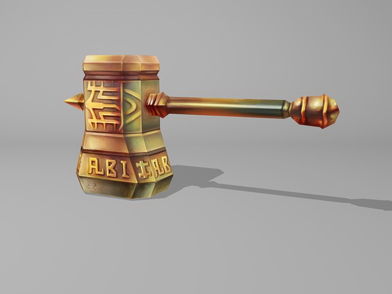 Dwarf Hammer Weapon Low Poly 3d model download — 3D model download