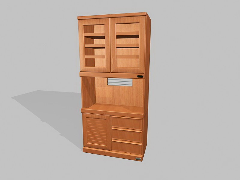 Wood Kitchen Vupboard 3d model download — 3D model download