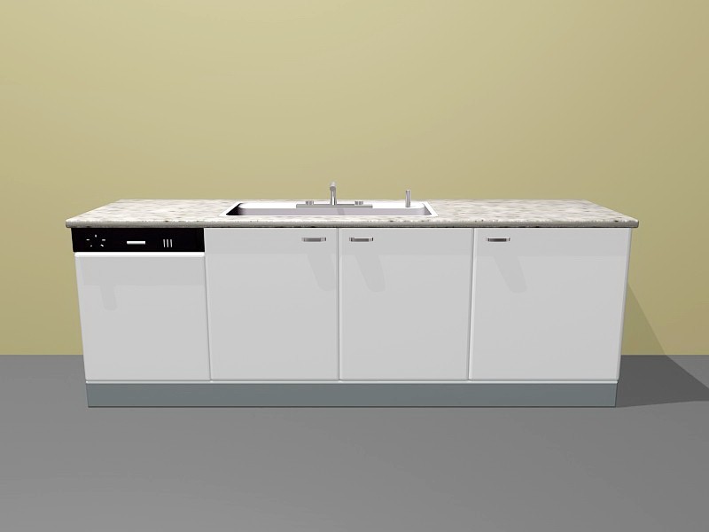 Small Apartment Kitchen Units 3d model download — 3D model download