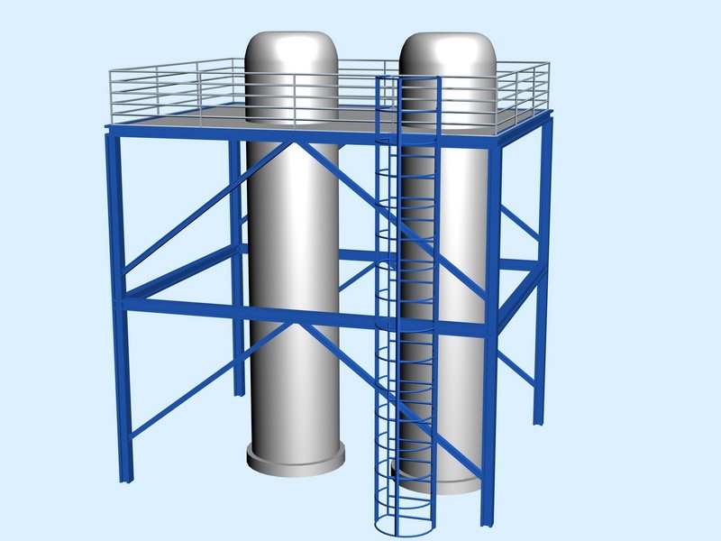 Industrial Silo Storage Tower Silos 3d model download — 3D model download