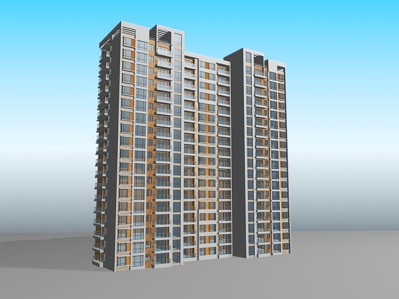 High-rise Apartment Buildings 3d model download — 3D model download