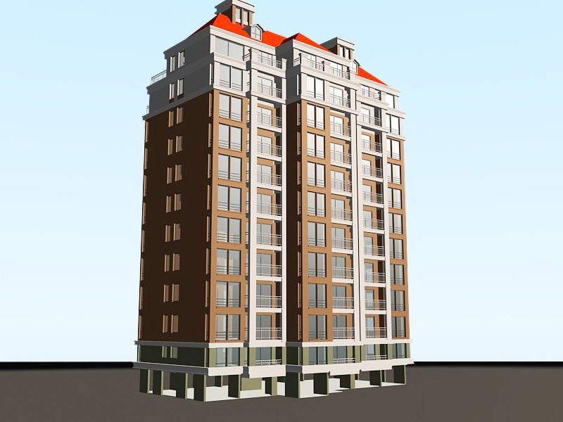 Tall Apartment Building 3d model download — 3D model download