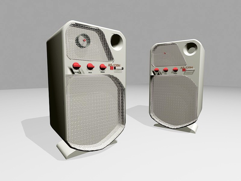 Small Computer Speakers 3d model download — 3D model download