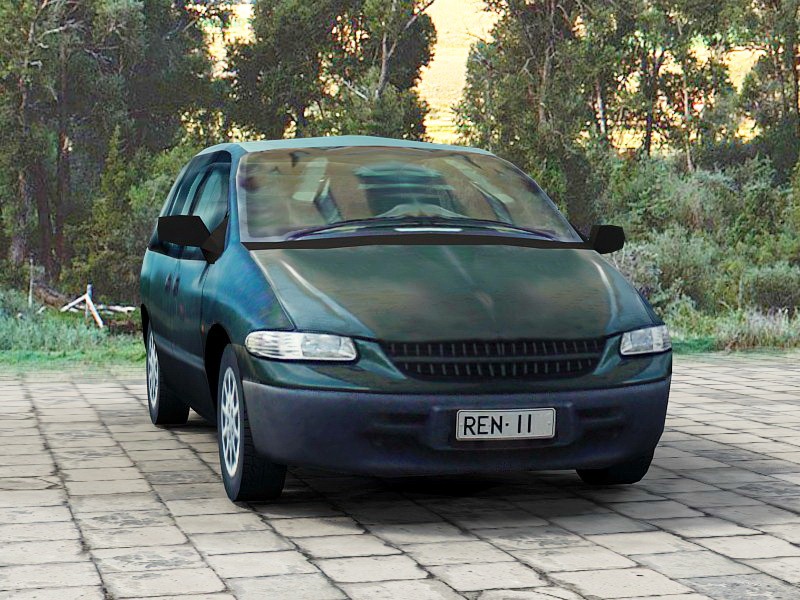 Blue Station Wagon Car Low Poly 3d model download — 3D model download