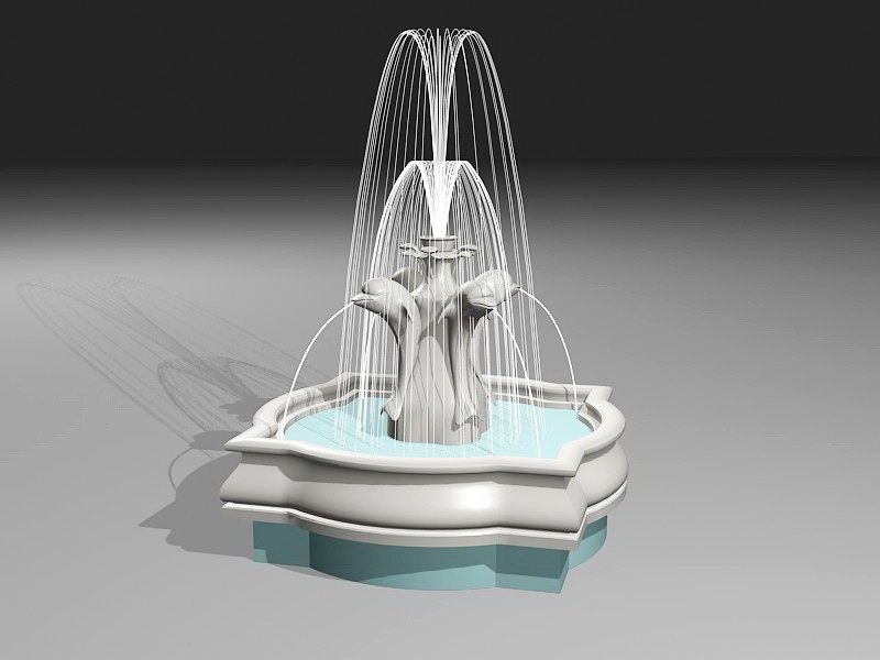 Dolphin Water Fountain 3d model download — 3D model download