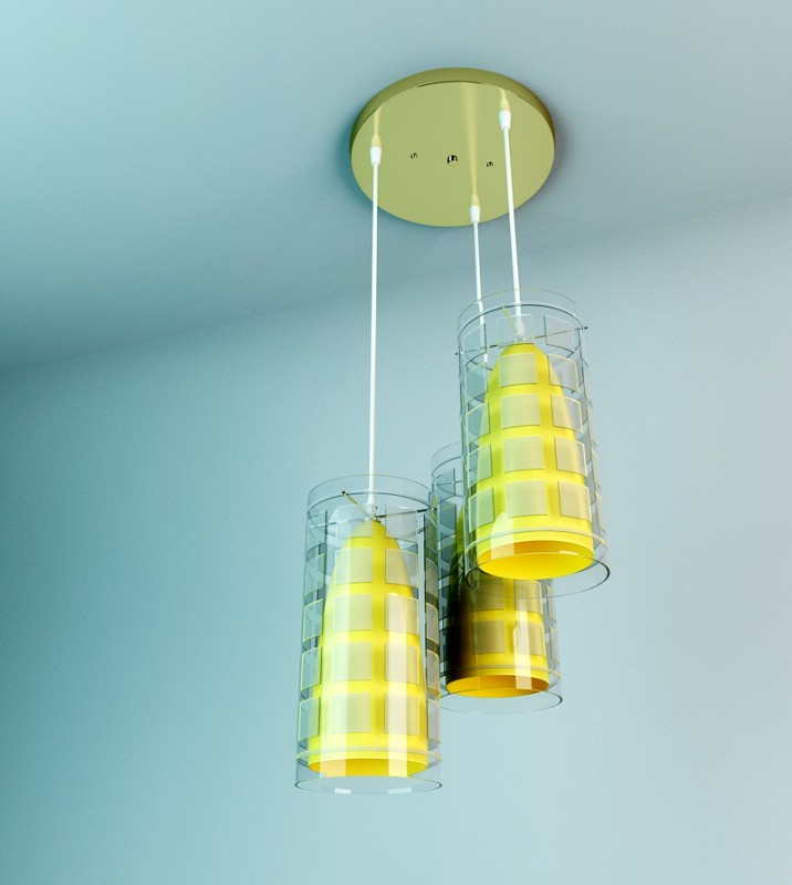 Yellow Kitchen Pendant Light 3d model download — 3D model download