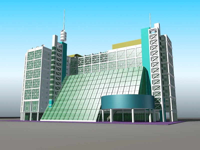 Modern Urban Hotel Architecture 3d model download — 3D model download