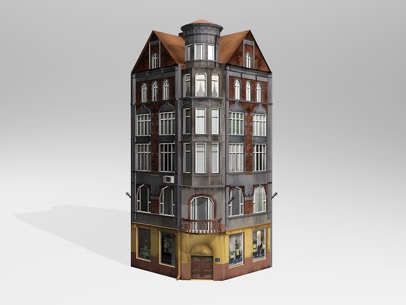 Low Poly 19th Century Commercial Building 3d model download — 3D model download