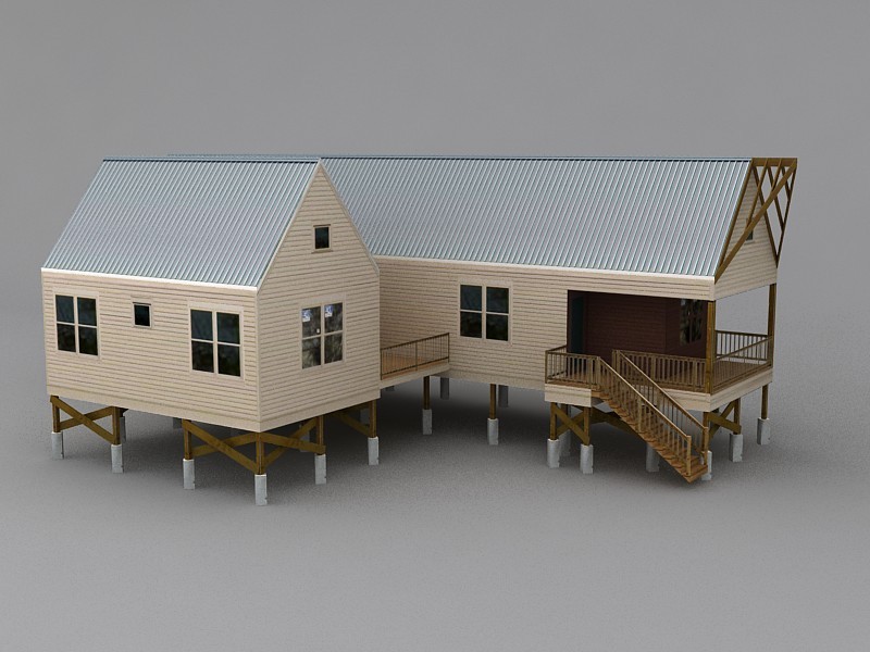 Low Poly Rural Country House 3d model download — 3D model download