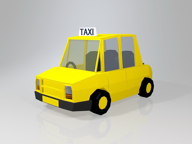 Low Poly Taxi Car 3d model download — 3D model download