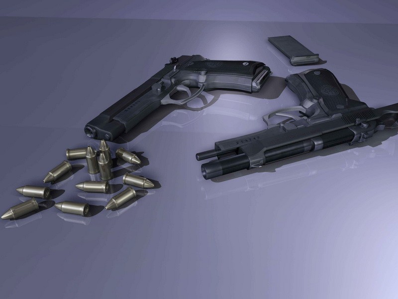 Beretta M9 Pistol & Ammo 3d model download — 3D model download