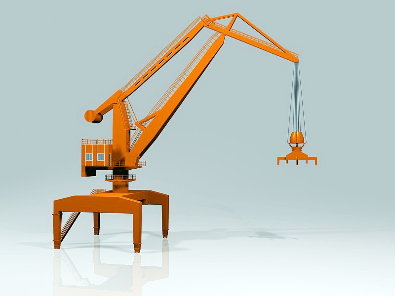 Level Luffing Crane 3d model download — 3D model download