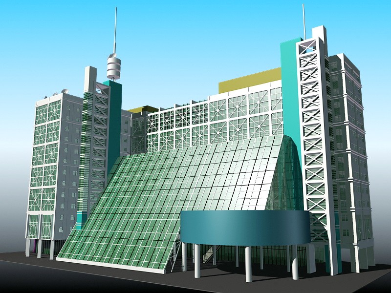Modern Hotel Exterior Design 3d model download — 3D model download