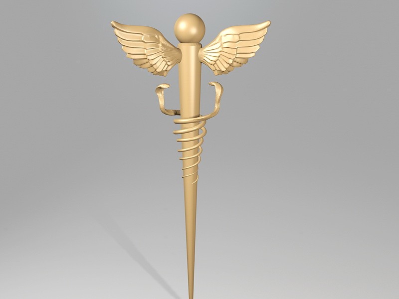 Caduceus Staff of Hermes 3d model download — 3D model download