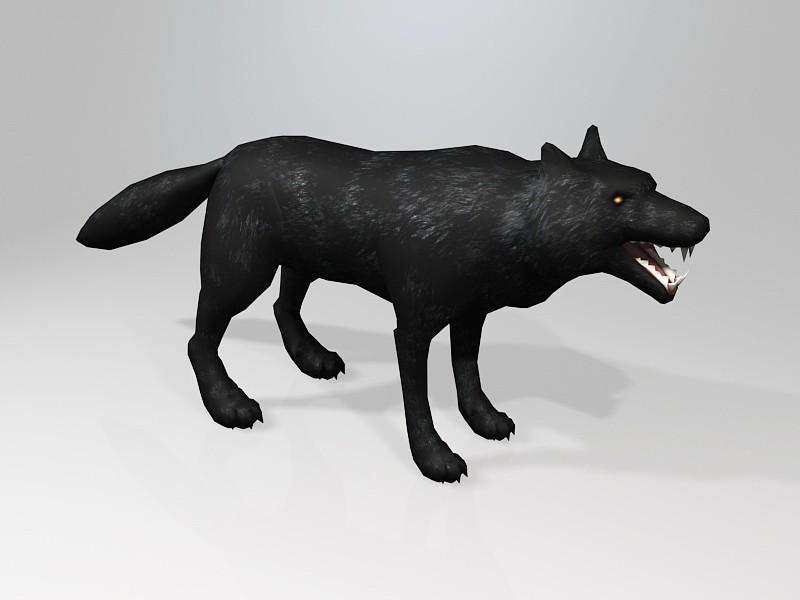 Scary Black Wolf 3d model download — 3D model download