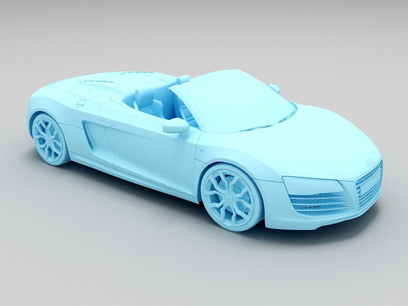 Audi R8 Roadster Convertible 3d model download — 3D model download