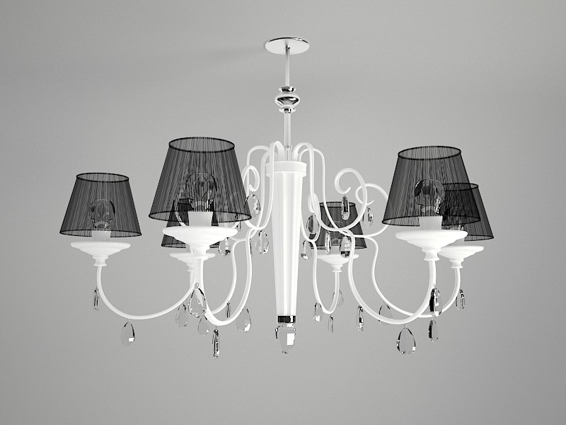 Classic Chandelier with Shades 3d model download — 3D model download