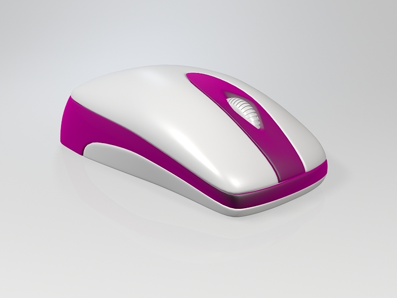 Pink Wireless Mouse 3d model download — 3D model download