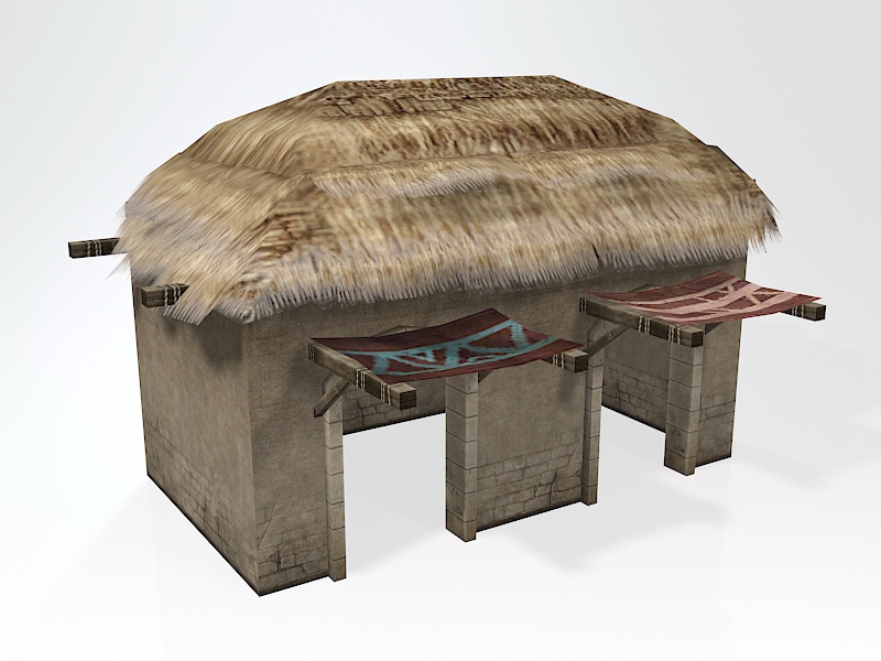 Thatched Storehouse 3d model download — 3D model download