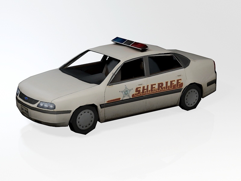 Low Poly Sheriff Car 3d model download — 3D model download