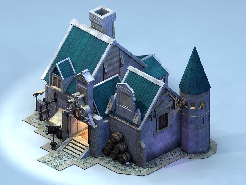 Medieval Tavern Outside 3d model download — 3D model download