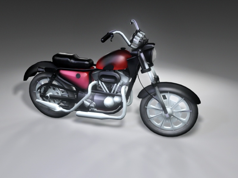Red and Black Motorcycle 3d model download — 3D model download
